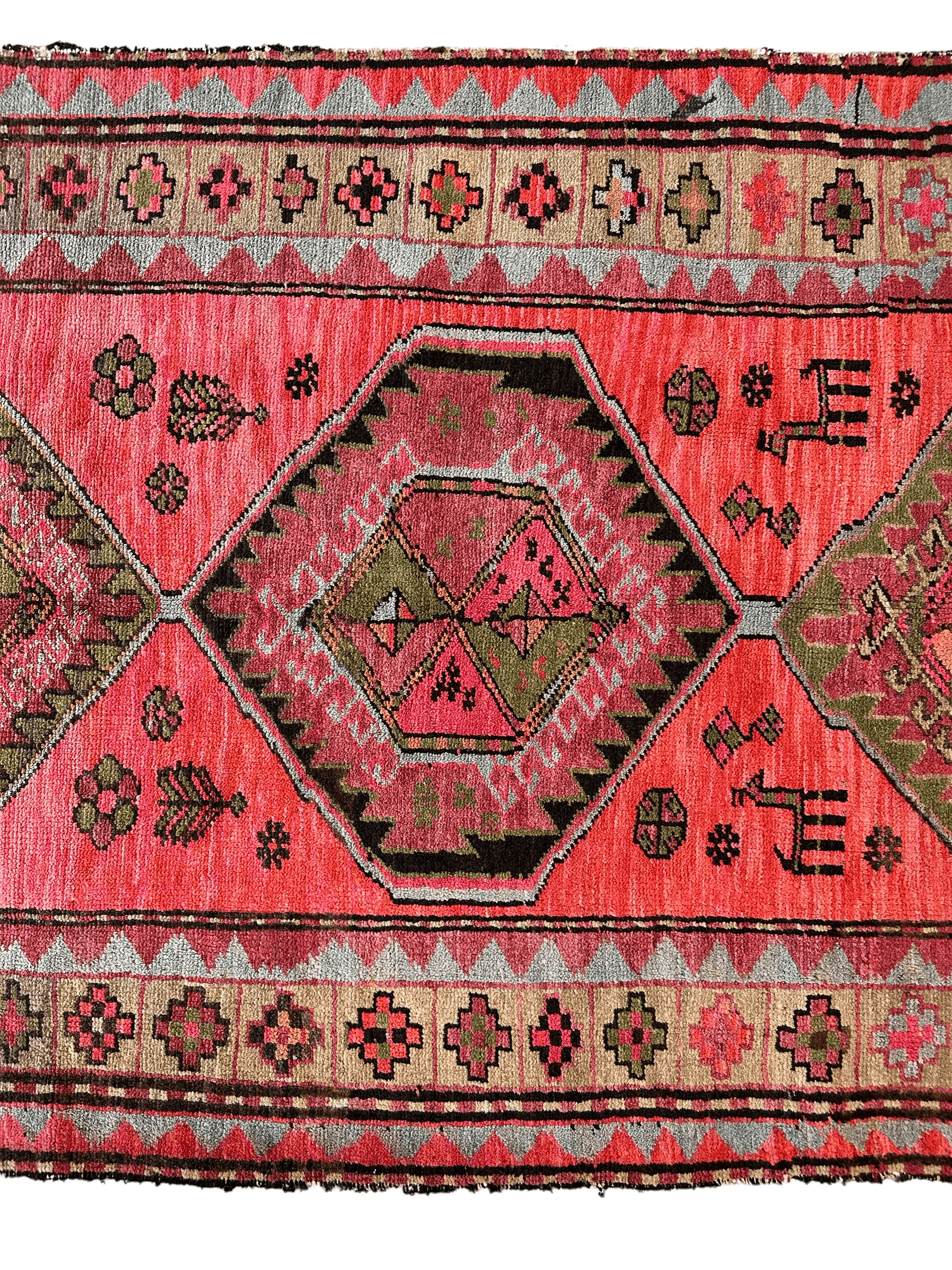 Rare Antique Handmade Caucasian Runner Rug 3’7" x 9’2" - Tampa Home & Garden Store
