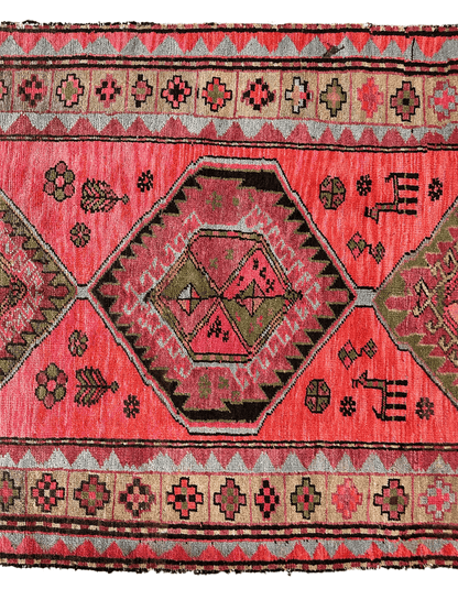 Rare Antique Handmade Caucasian Runner Rug 3’7" x 9’2" - Tampa Home & Garden Store