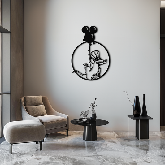 Ratatouille Chef Metal Wall Art – Cartoon Rat Balloon Decor for Kitchen Walls- KAF588 - Tampa Home & Garden Store