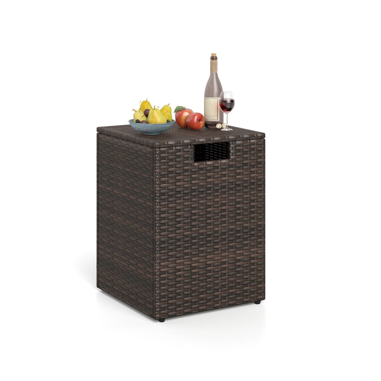 Rattan Propane Tank Cover Patio Hideaway Tank Side Table