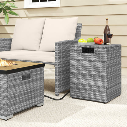 Rattan Propane Tank Cover Patio Hideaway Tank Side Table