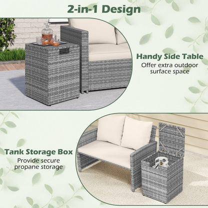 Rattan Propane Tank Cover Patio Hideaway Tank Side Table