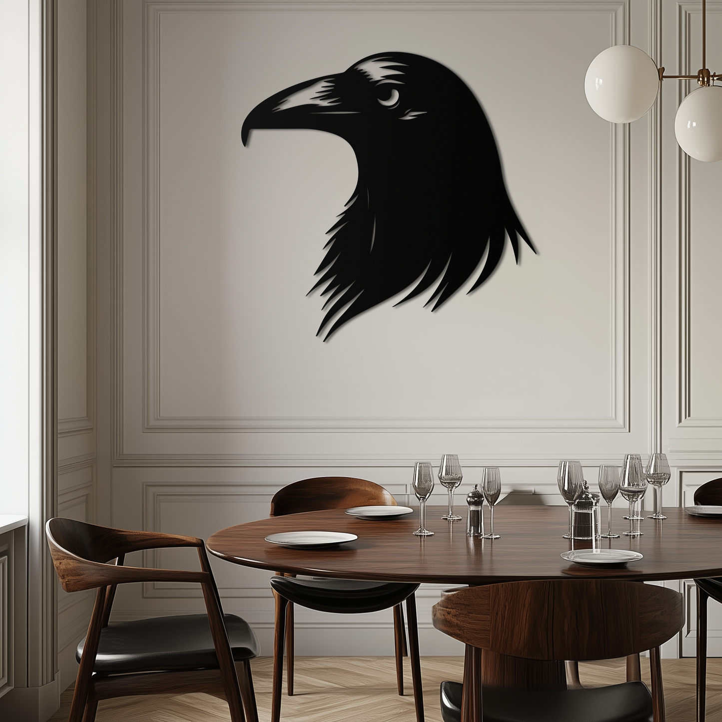 Raven Metal Wall Art - Mysterious Crow Silhouette Decor- KAF277 - Tampa Home & Garden Store