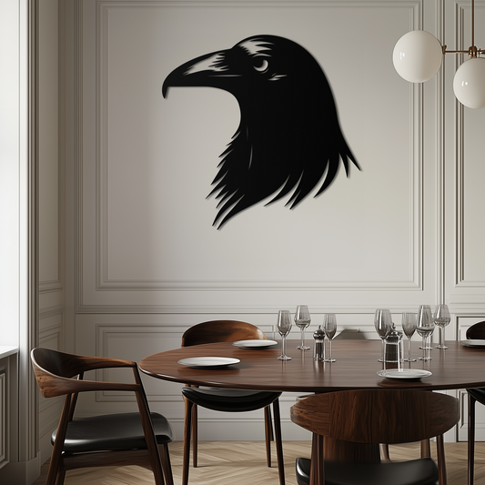 Raven Metal Wall Art - Mysterious Crow Silhouette Decor- KAF277 - Tampa Home & Garden Store