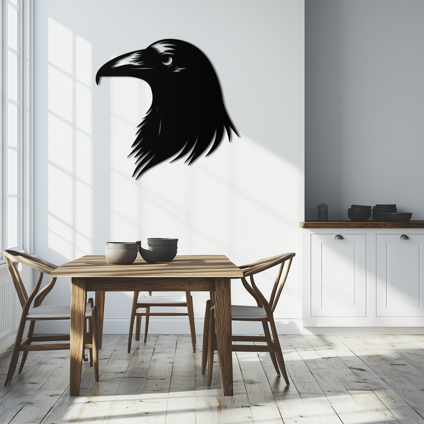Raven Metal Wall Art - Mysterious Crow Silhouette Decor- KAF277 - Tampa Home & Garden Store