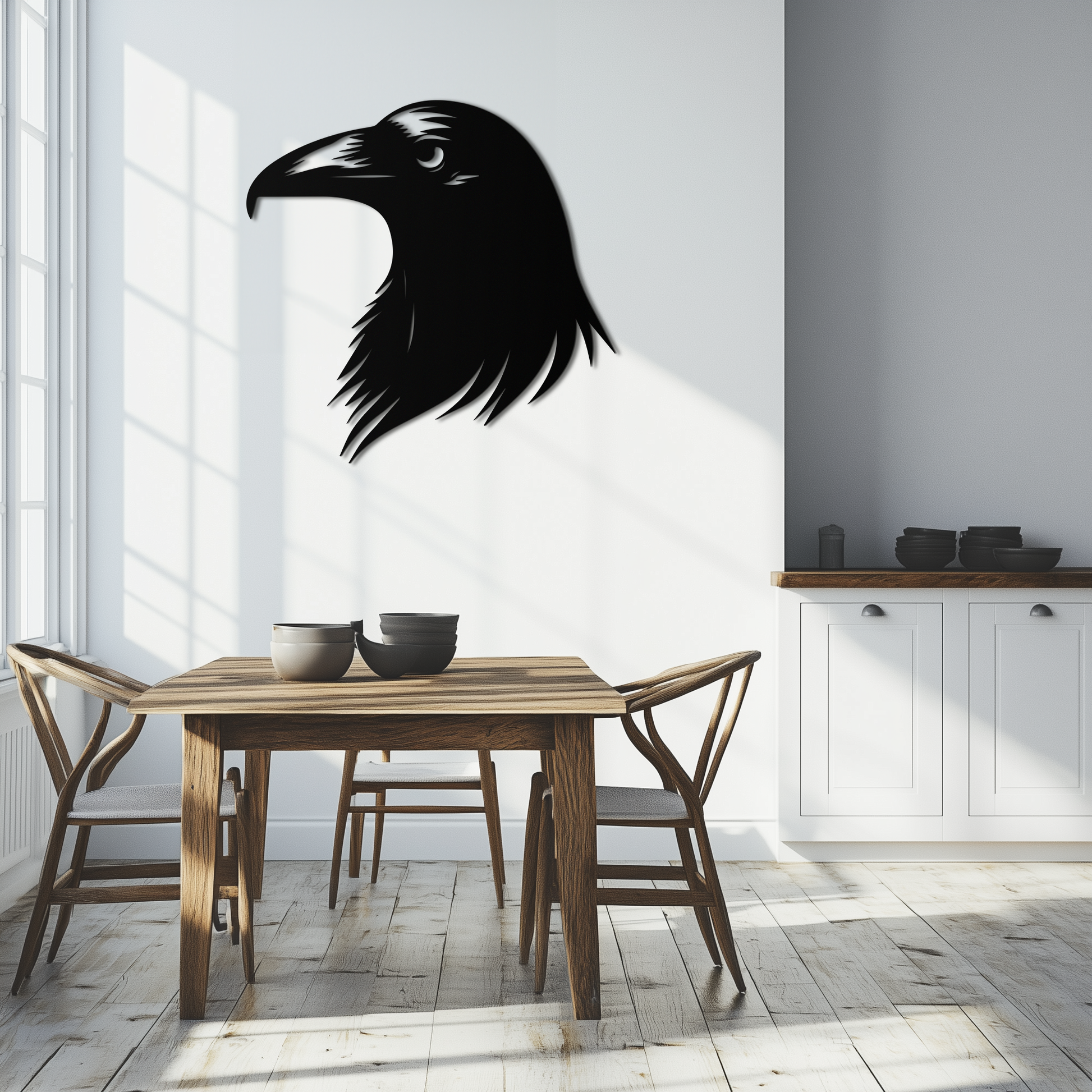 Raven Metal Wall Art - Mysterious Crow Silhouette Decor- KAF277 - Tampa Home & Garden Store