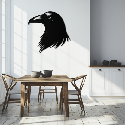 Raven Metal Wall Art - Mysterious Crow Silhouette Decor- KAF277 - Tampa Home & Garden Store