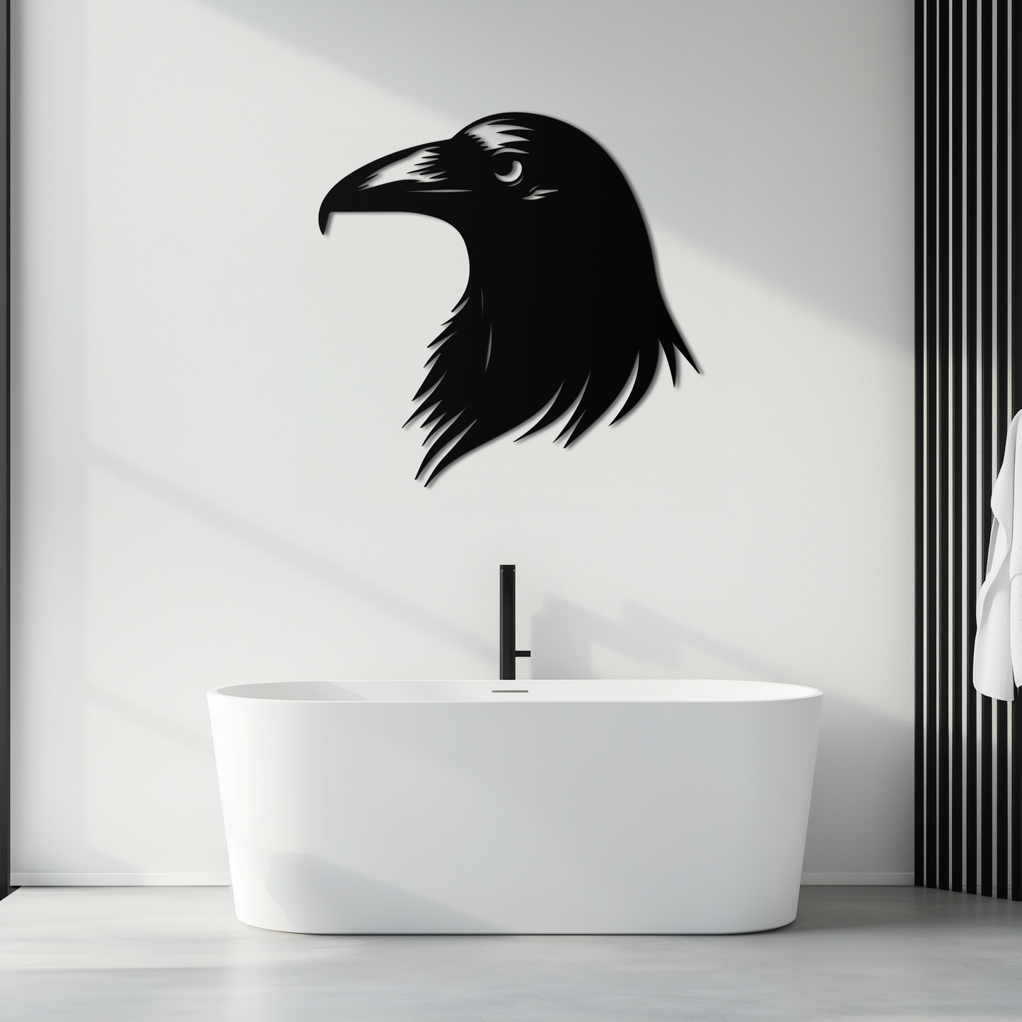 Raven Metal Wall Art - Mysterious Crow Silhouette Decor- KAF277 - Tampa Home & Garden Store