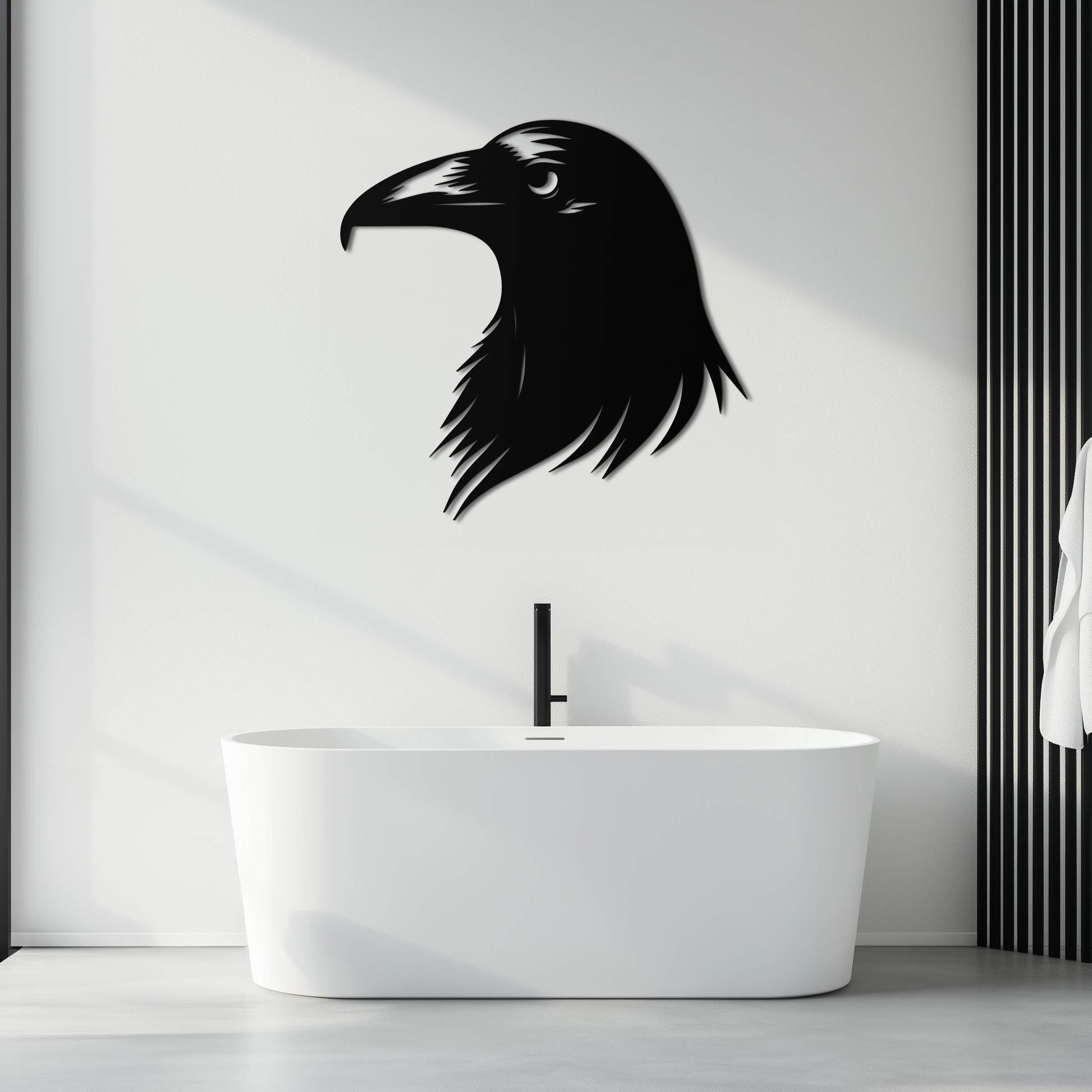 Raven Metal Wall Art - Mysterious Crow Silhouette Decor- KAF277 - Tampa Home & Garden Store