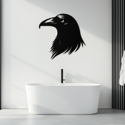 Raven Metal Wall Art - Mysterious Crow Silhouette Decor- KAF277 - Tampa Home & Garden Store