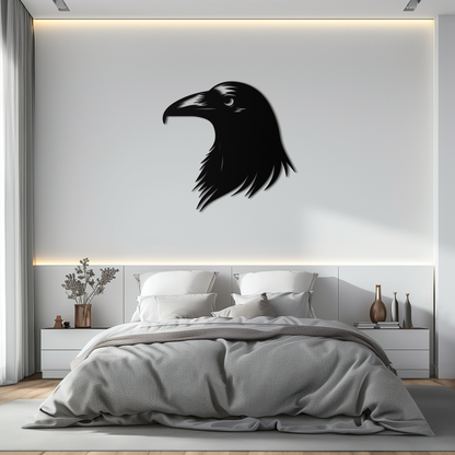 Raven Metal Wall Art - Mysterious Crow Silhouette Decor- KAF277 - Tampa Home & Garden Store
