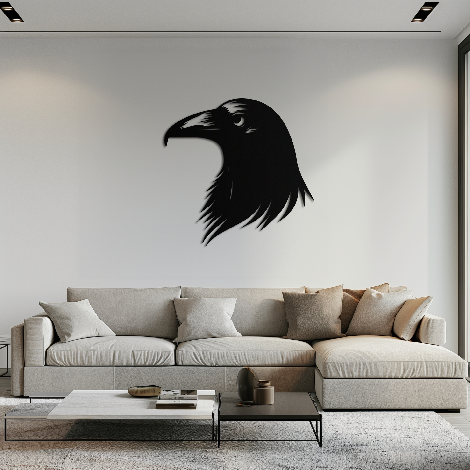Raven Metal Wall Art - Mysterious Crow Silhouette Decor- KAF277 - Tampa Home & Garden Store