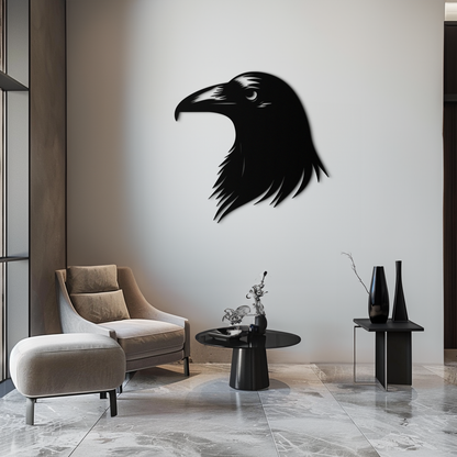 Raven Metal Wall Art - Mysterious Crow Silhouette Decor- KAF277 - Tampa Home & Garden Store