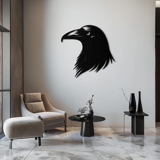 Raven Metal Wall Art - Mysterious Crow Silhouette Decor- KAF277 - Tampa Home & Garden Store