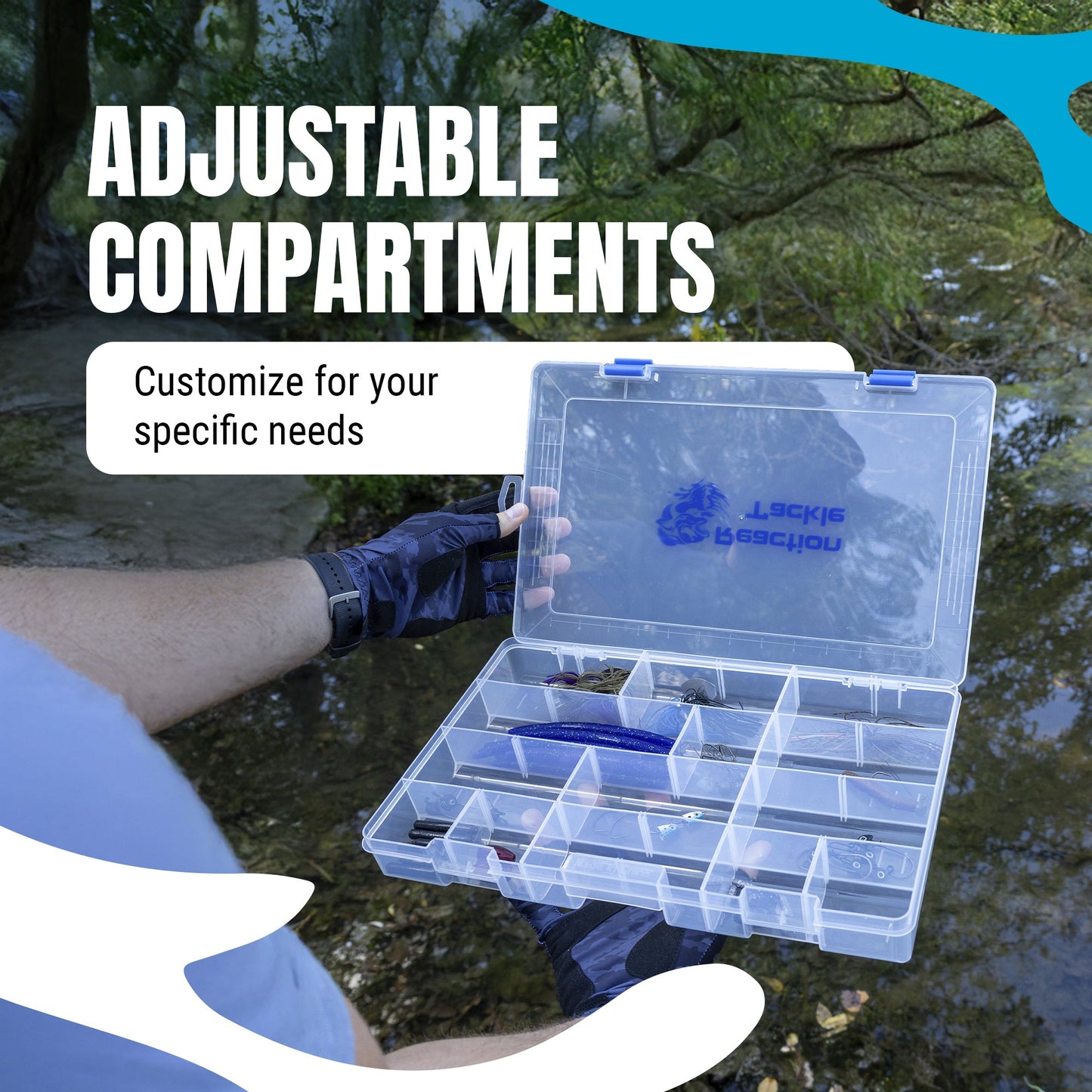 Reaction Tackle Basic Tackle Tray- Affordable, Lightweight Design with 2 Secure Clips - Tampa Home & Garden Store