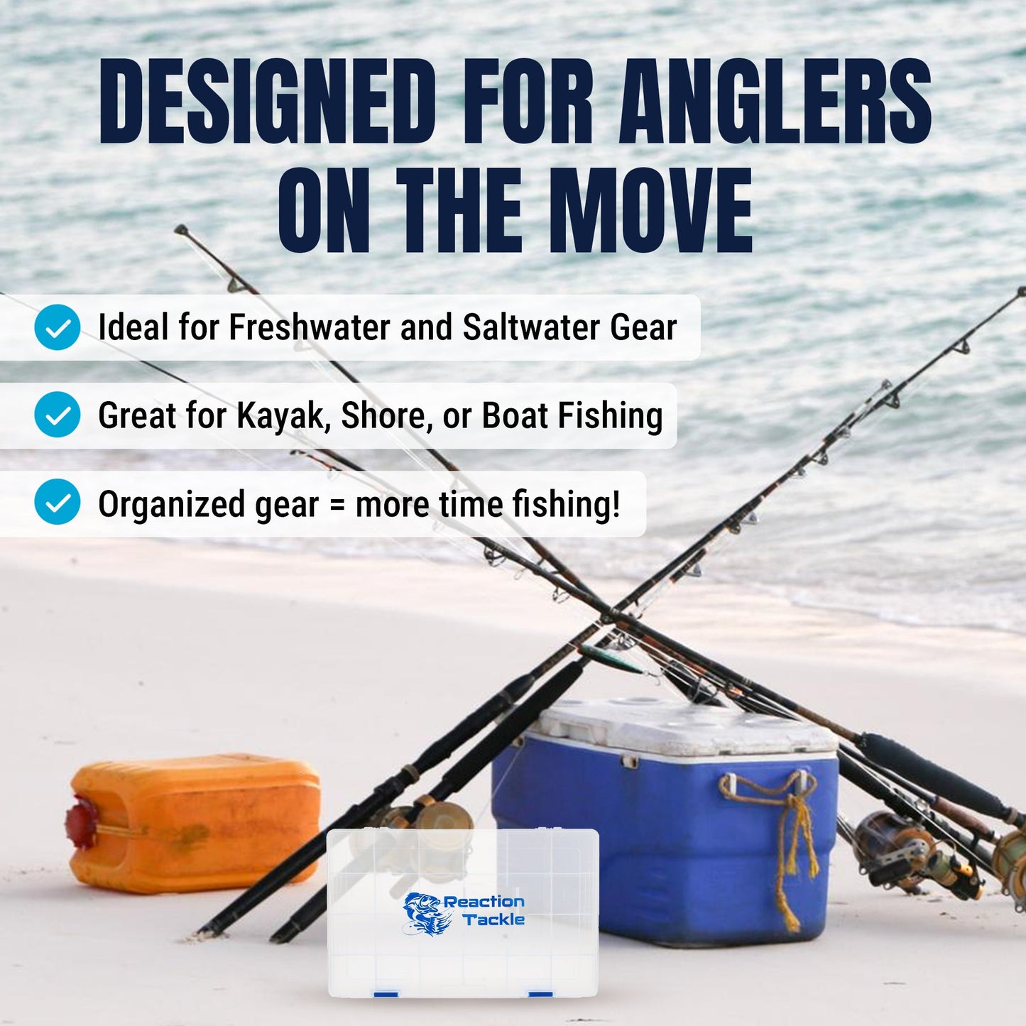 Reaction Tackle Basic Tackle Tray- Affordable, Lightweight Design with 2 Secure Clips - Tampa Home & Garden Store