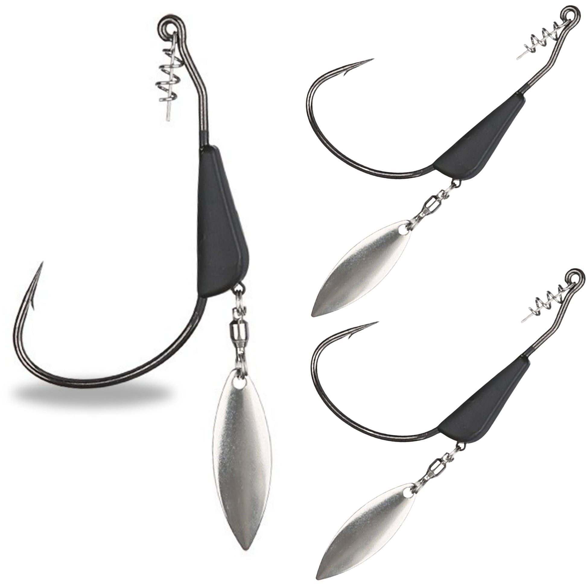 Reaction Tackle Bladed/Tungsten Weighted Swimbait Hooks- 3-Pack - Tampa Home & Garden Store