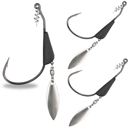 Reaction Tackle Bladed/Tungsten Weighted Swimbait Hooks- 3-Pack - Tampa Home & Garden Store