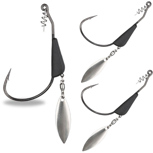 Reaction Tackle Bladed/Tungsten Weighted Swimbait Hooks- 3-Pack - Tampa Home & Garden Store