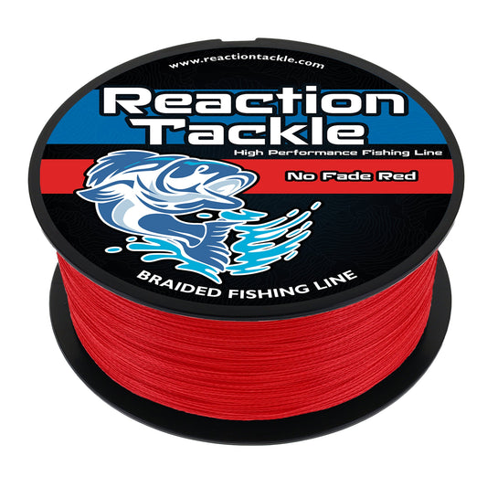 Reaction Tackle Braided Fishing Line - NO FADE Red - Tampa Home & Garden Store