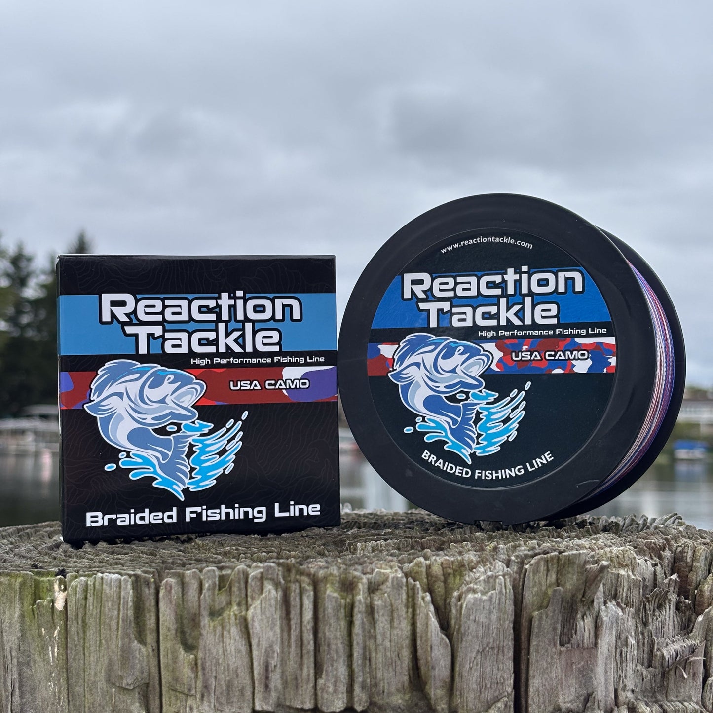 Reaction Tackle Braided Fishing Line - USA Camo - Tampa Home & Garden Store