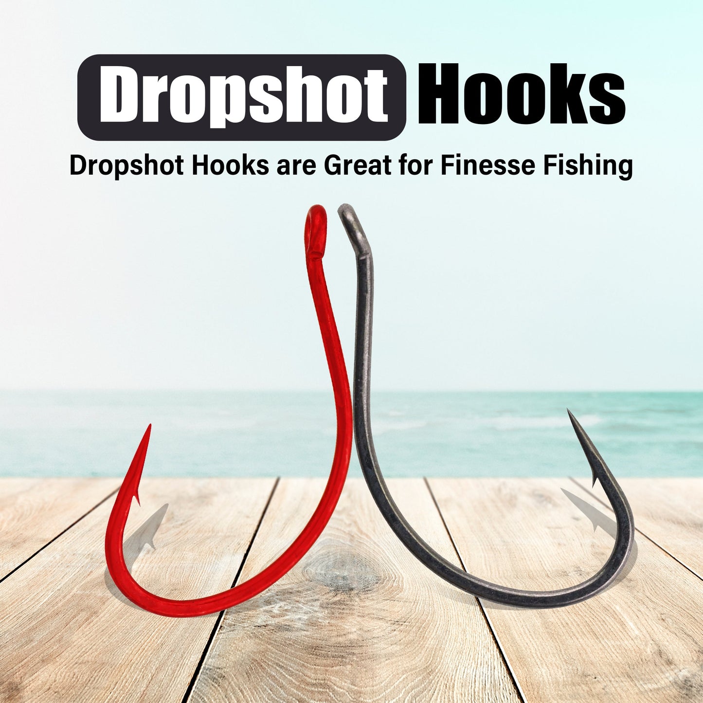 Reaction Tackle Drop Shot Hooks- Pack of 50 - Tampa Home & Garden Store