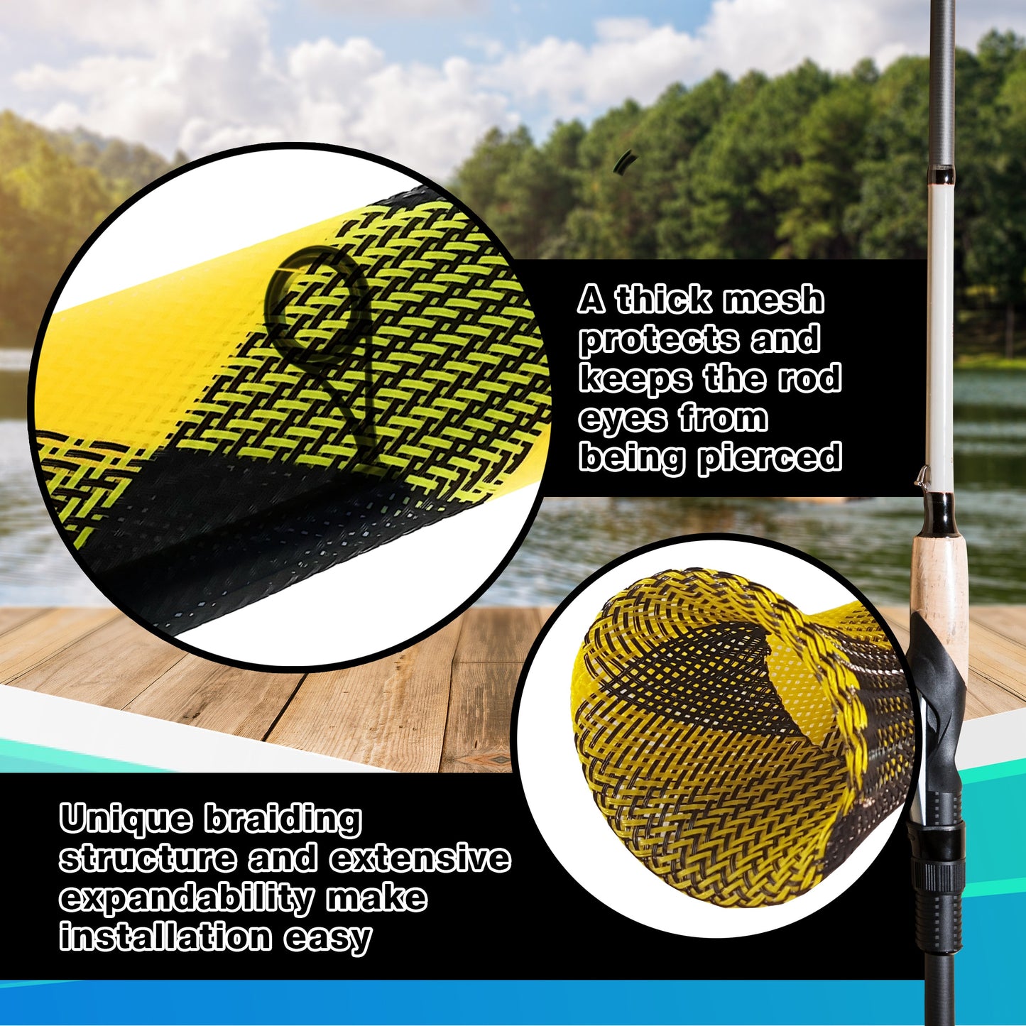 Reaction Tackle Fishing Rod Cover / Rod Sleeve / Rod Sock (2-Pack) - Tampa Home & Garden Store