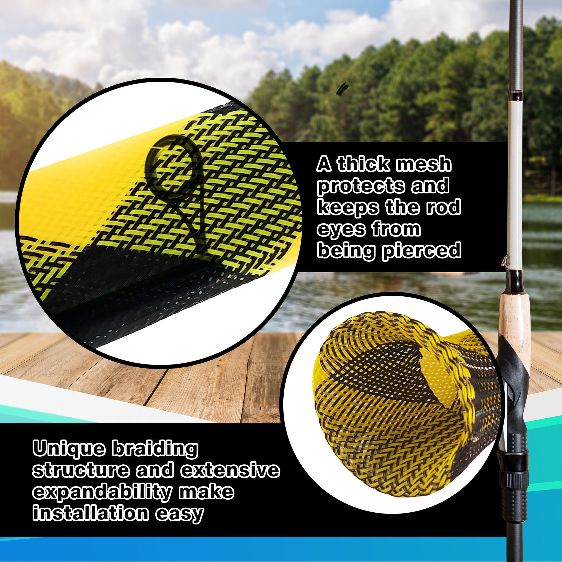 Reaction Tackle Fishing Rod Cover / Rod Sleeve / Rod Sock (2-Pack) - Tampa Home & Garden Store