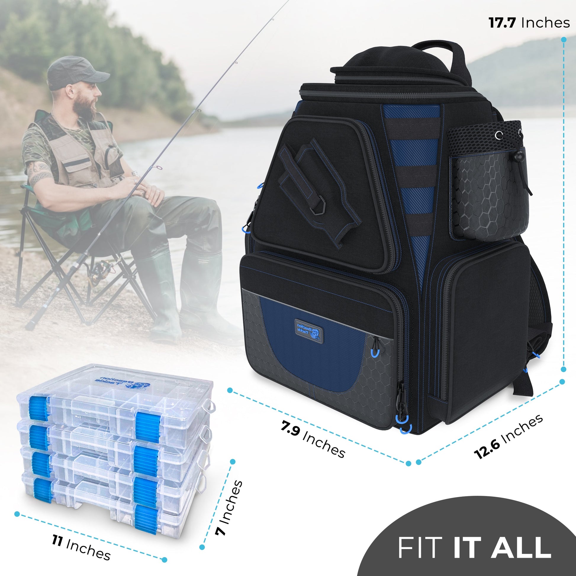 Reaction Tackle Fishing Tackle Backpack- Trays included - Tampa Home & Garden Store