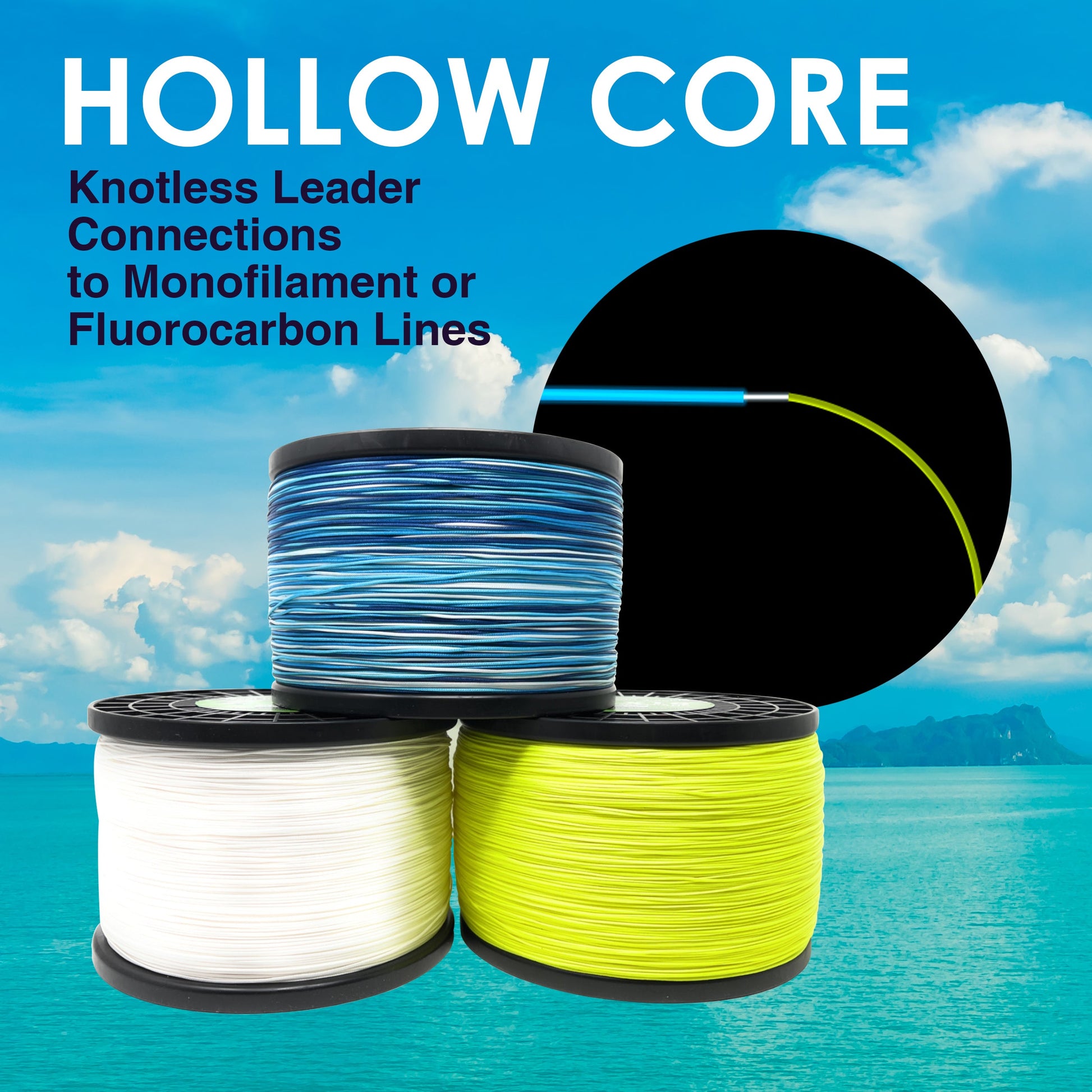 Reaction Tackle Hollow Core - 16 Strand Braided Fishing Line - Tampa Home & Garden Store