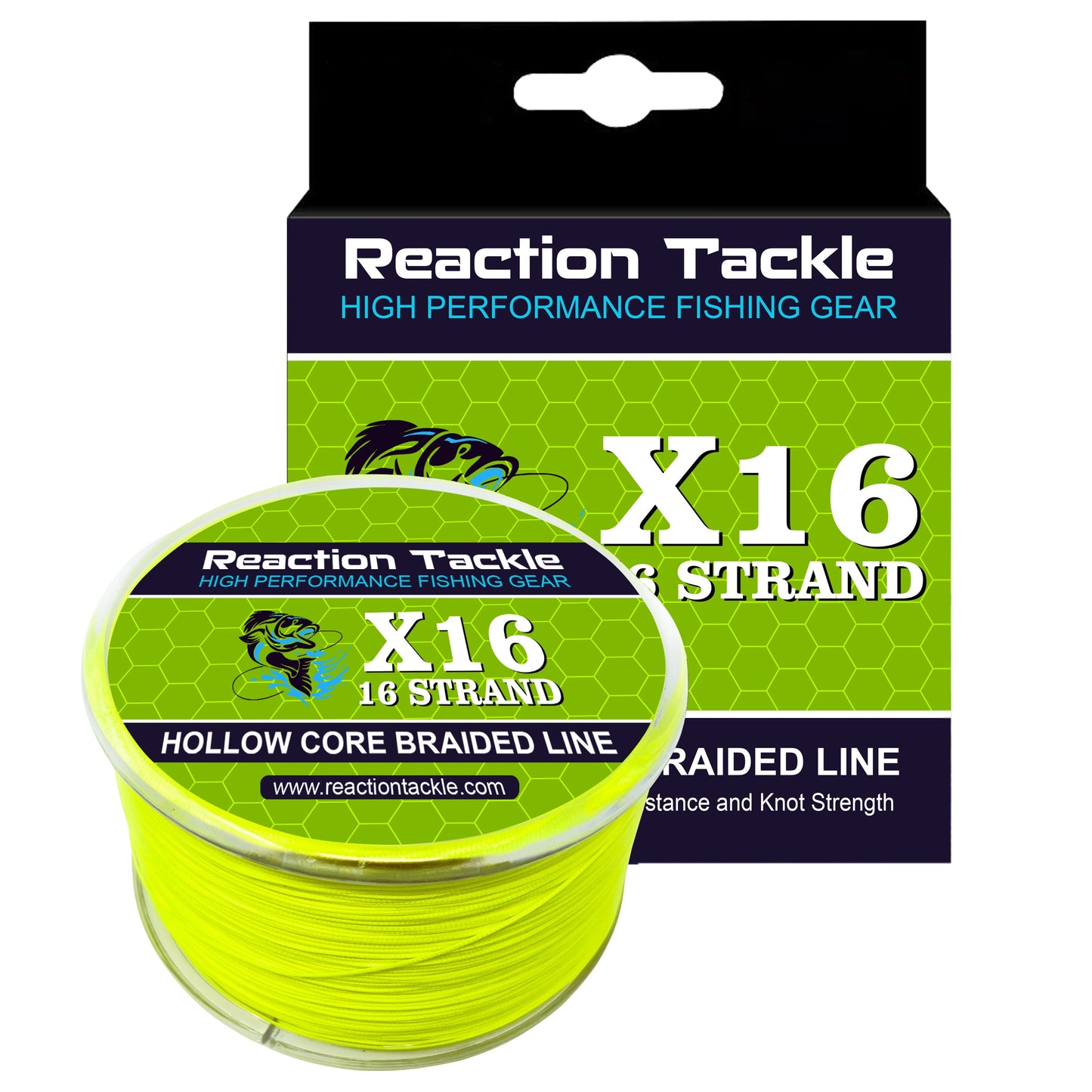 Reaction Tackle Hollow Core - 16 Strand Braided Fishing Line - Tampa Home & Garden Store
