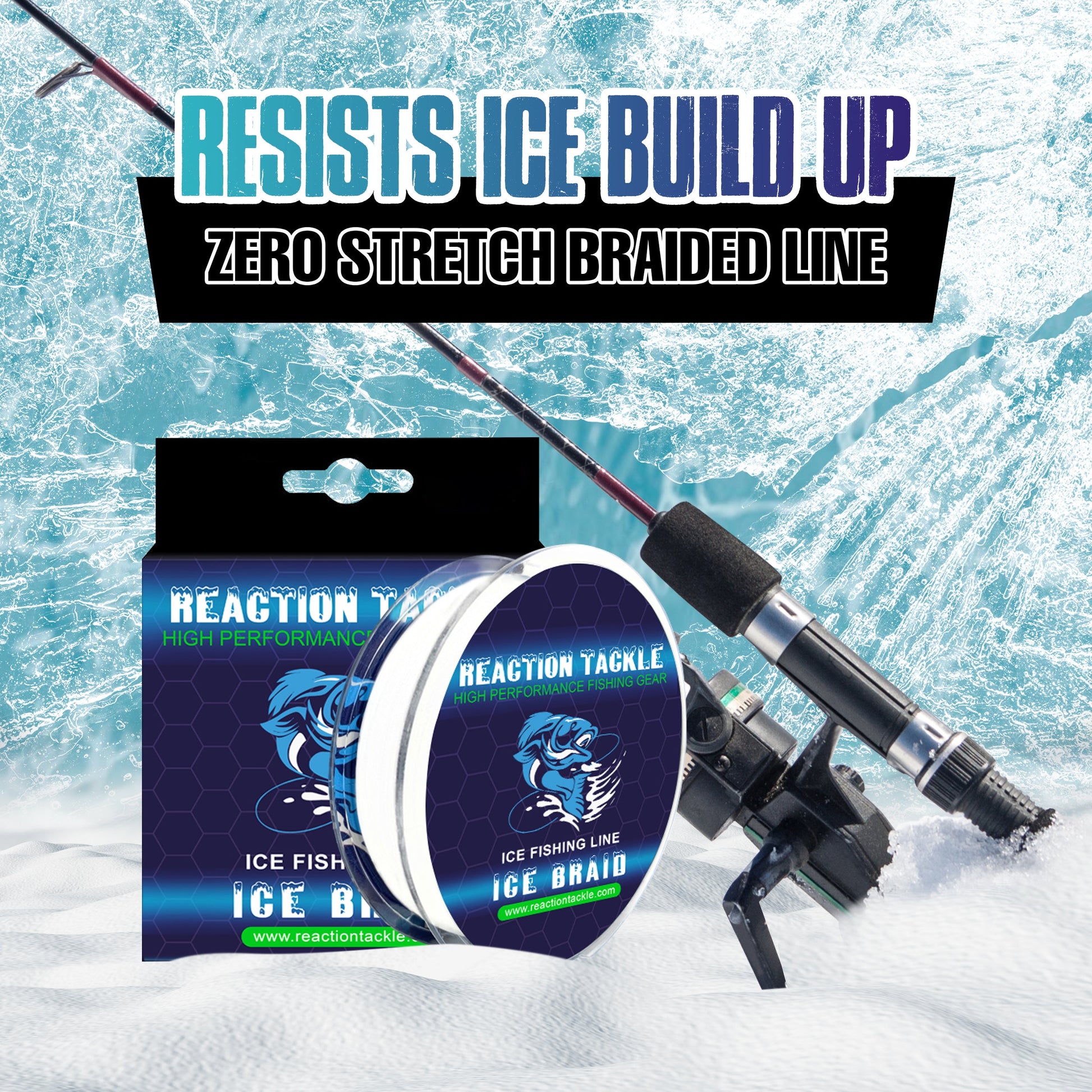 Reaction Tackle Ice Fishing Braided line - 8 Strand - Tampa Home & Garden Store