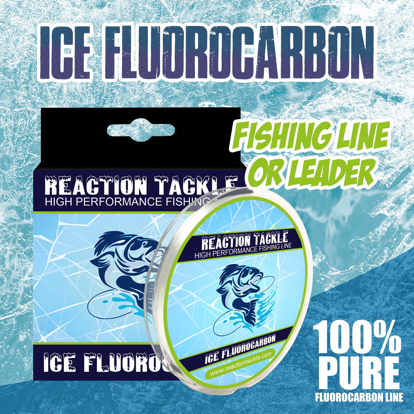 Reaction Tackle Ice Fluorocarbon Fishing Line or Leader - Tampa Home & Garden Store