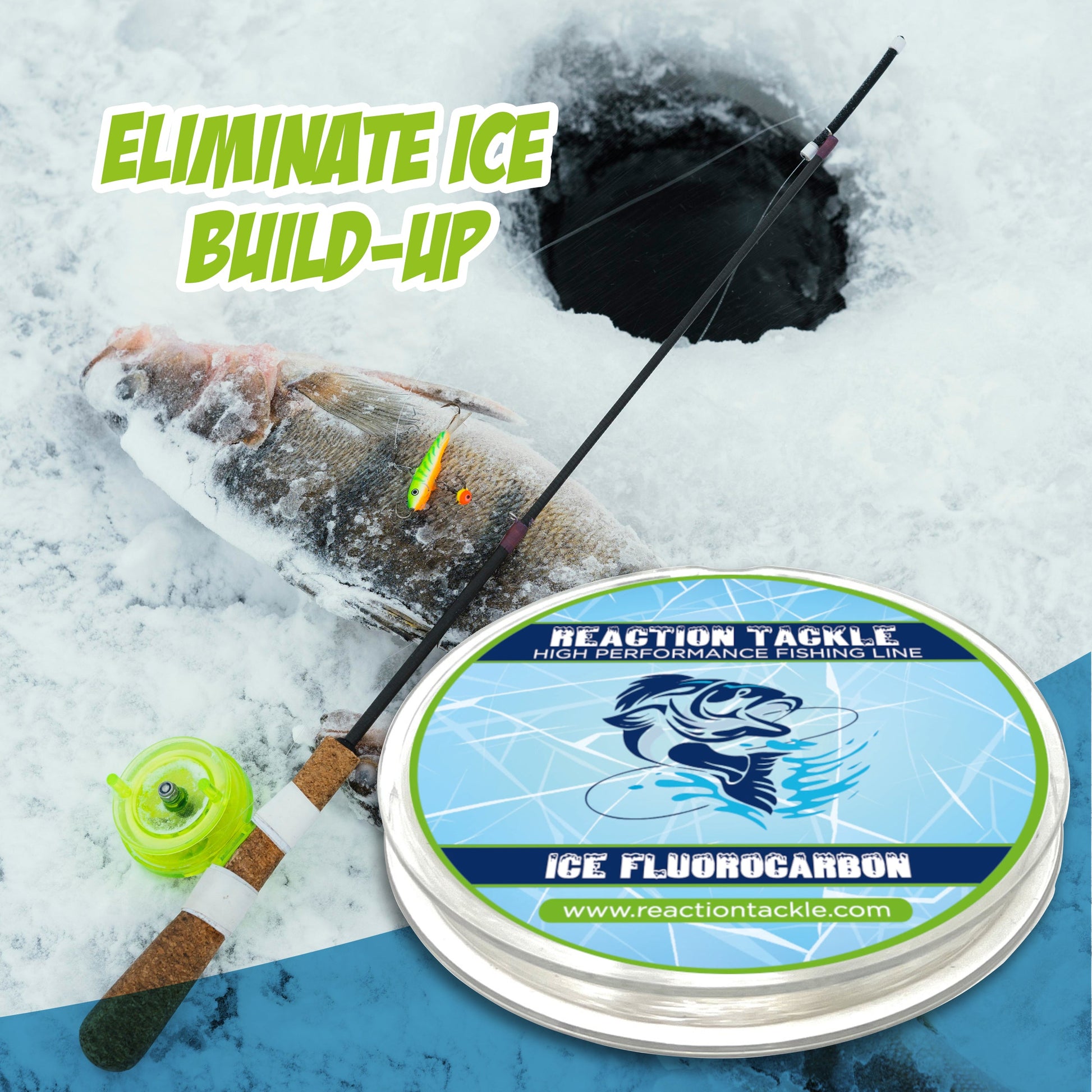 Reaction Tackle Ice Fluorocarbon Fishing Line or Leader - Tampa Home & Garden Store