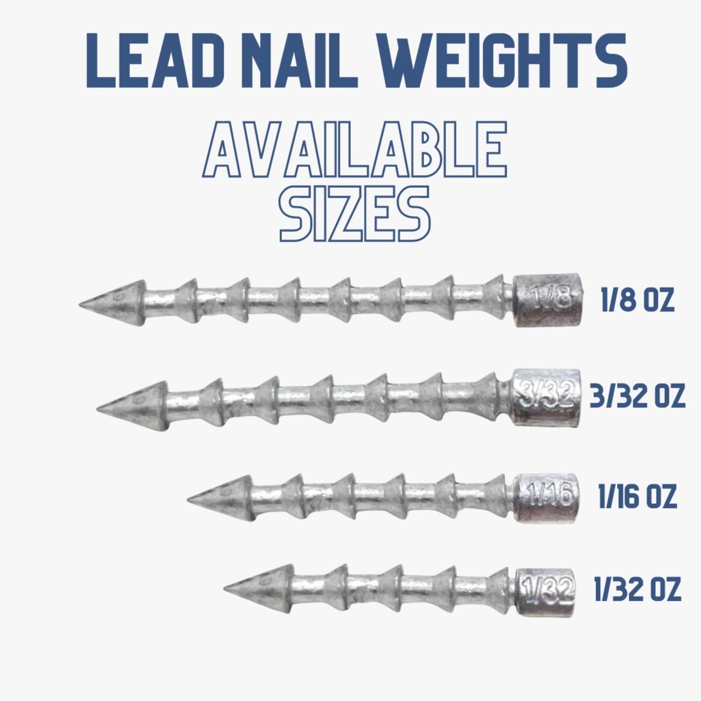 Reaction Tackle Lead Nail Weights/Insert Sinkers - Tampa Home & Garden Store