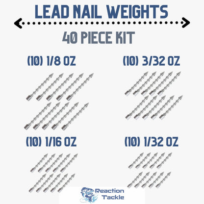 Reaction Tackle Lead Nail Weights/Insert Sinkers - Tampa Home & Garden Store