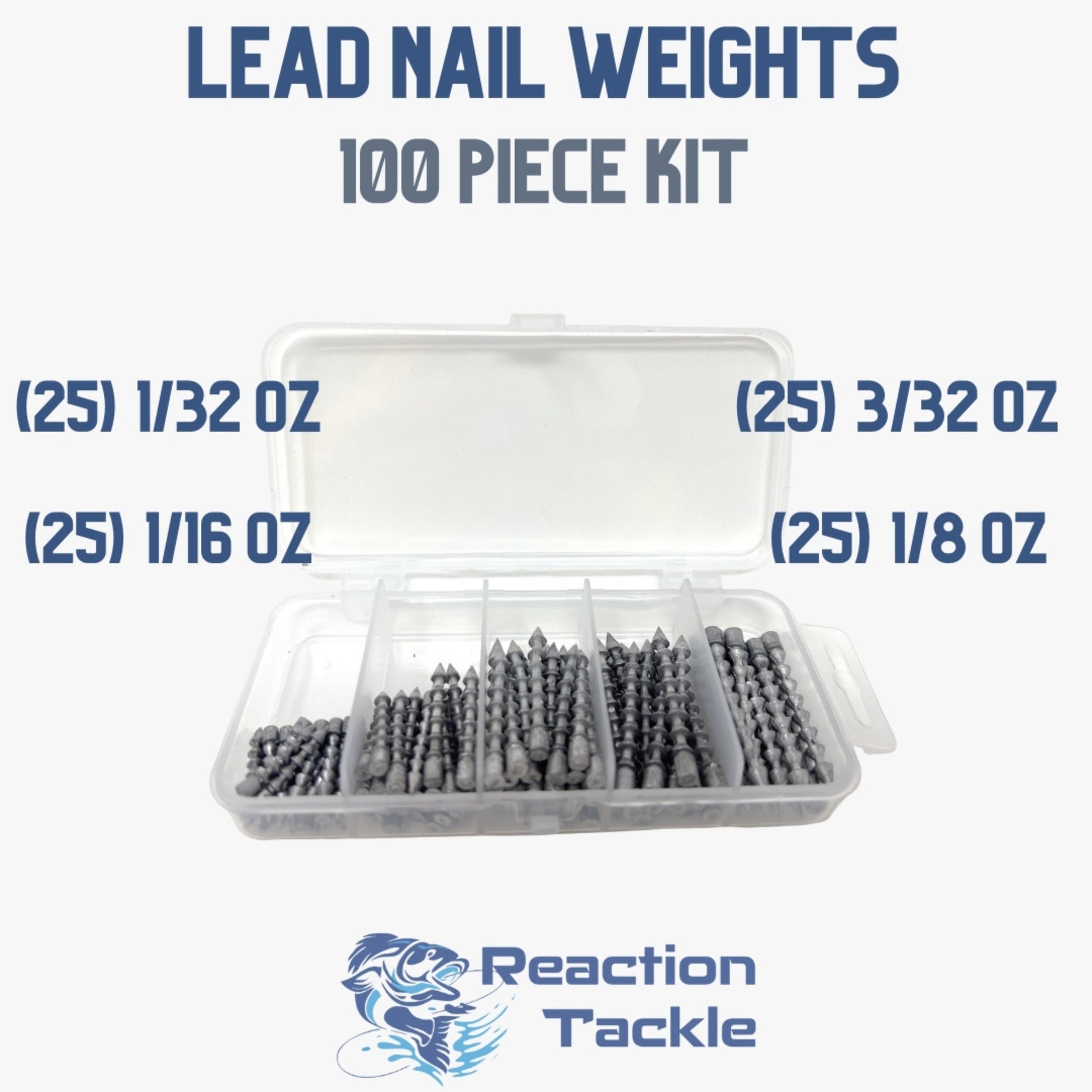 Reaction Tackle Lead Nail Weights/Insert Sinkers - Tampa Home & Garden Store