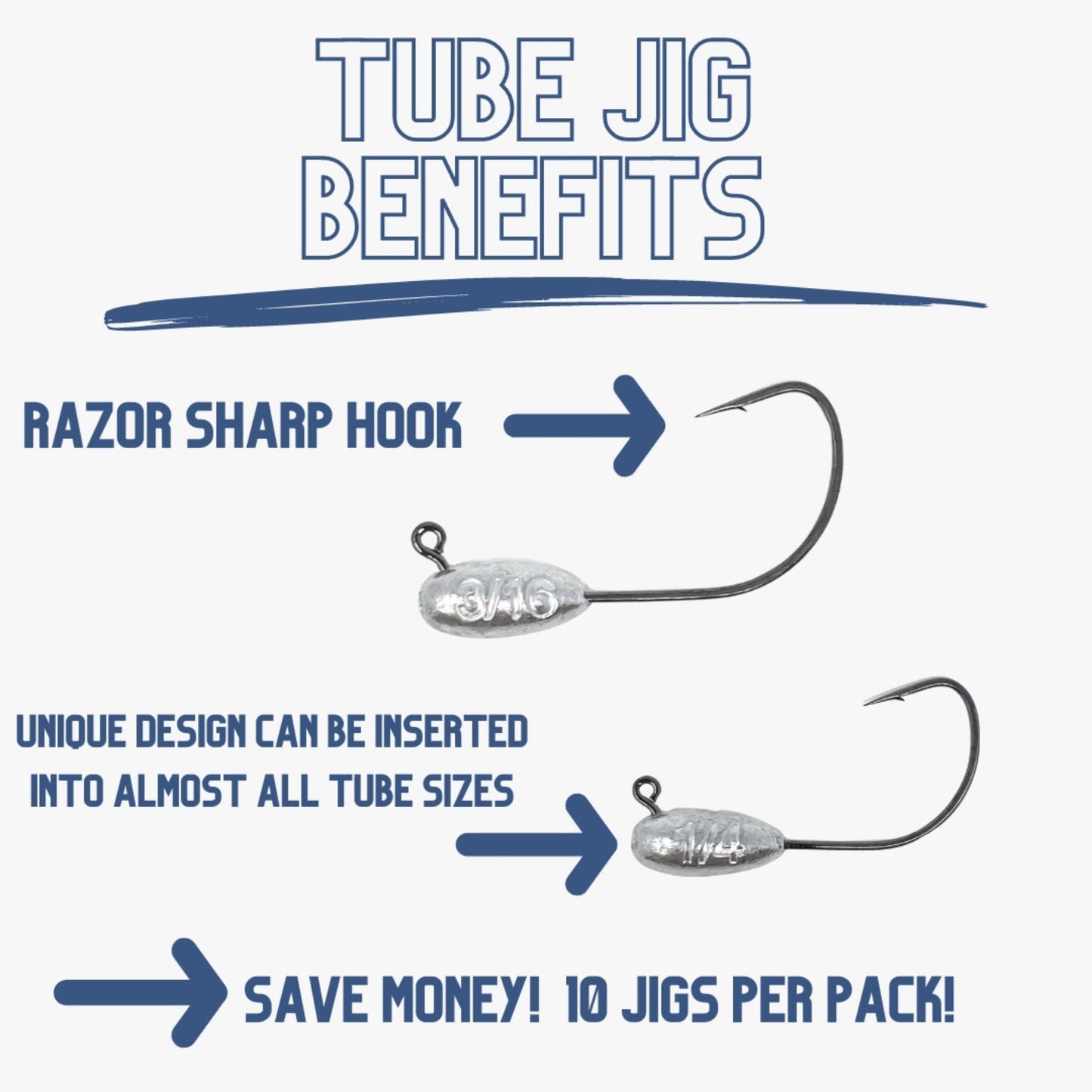 Reaction Tackle Lead Tube Jig Heads-10-Pack - Tampa Home & Garden Store
