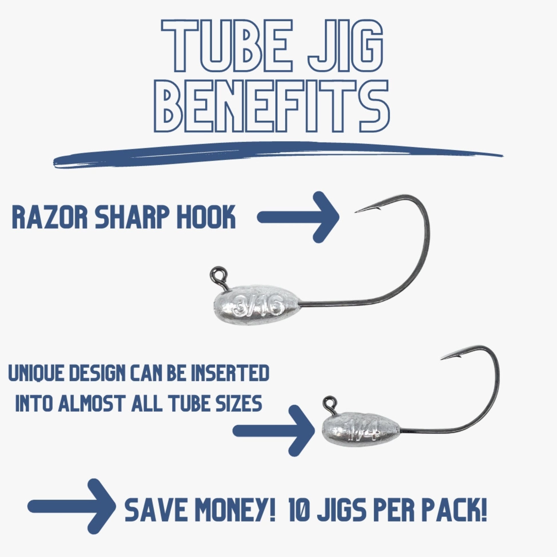 Reaction Tackle Lead Tube Jig Heads-10-Pack - Tampa Home & Garden Store