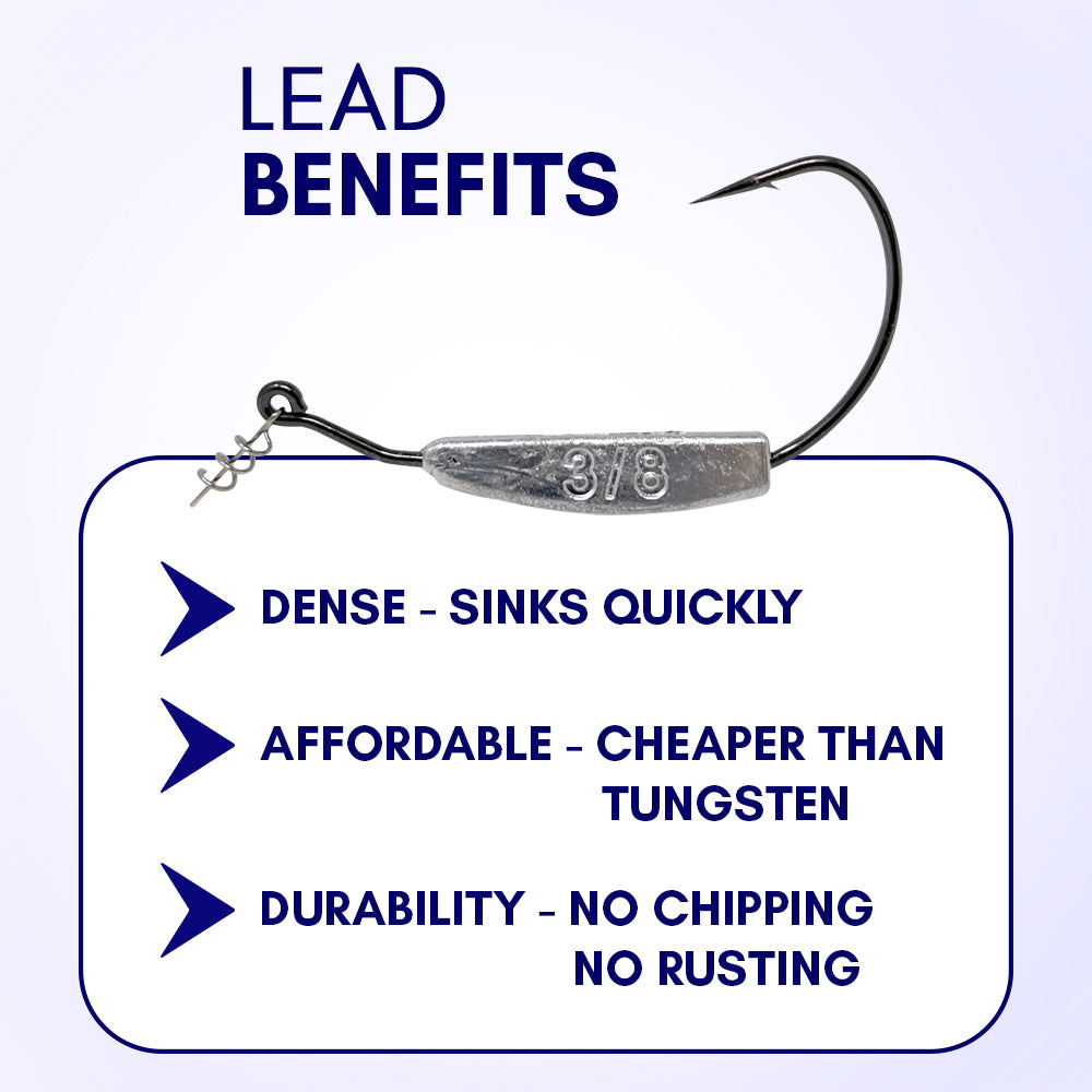 Reaction Tackle Lead Weighted Swimbait Hooks (10-PACK) - Tampa Home & Garden Store