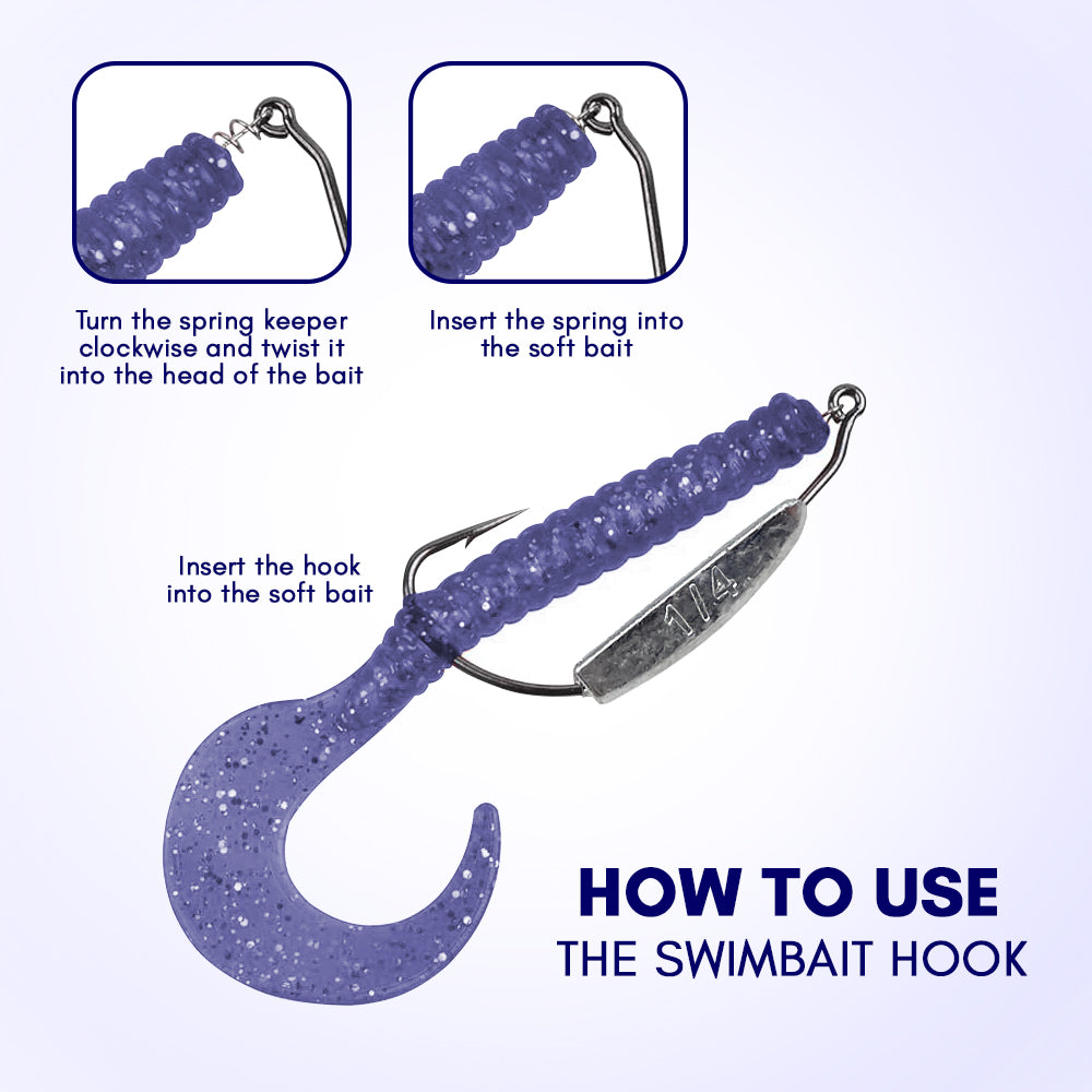Reaction Tackle Lead Weighted Swimbait Hooks (10-PACK) - Tampa Home & Garden Store