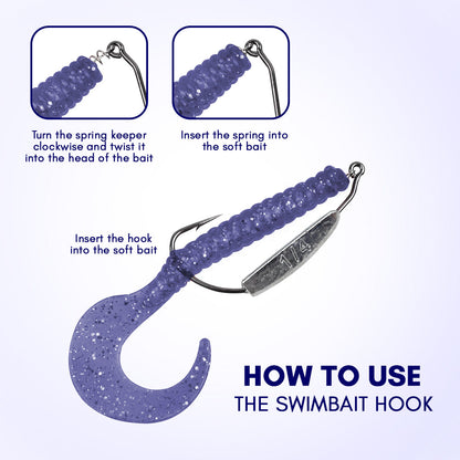 Reaction Tackle Lead Weighted Swimbait Hooks (10-PACK) - Tampa Home & Garden Store