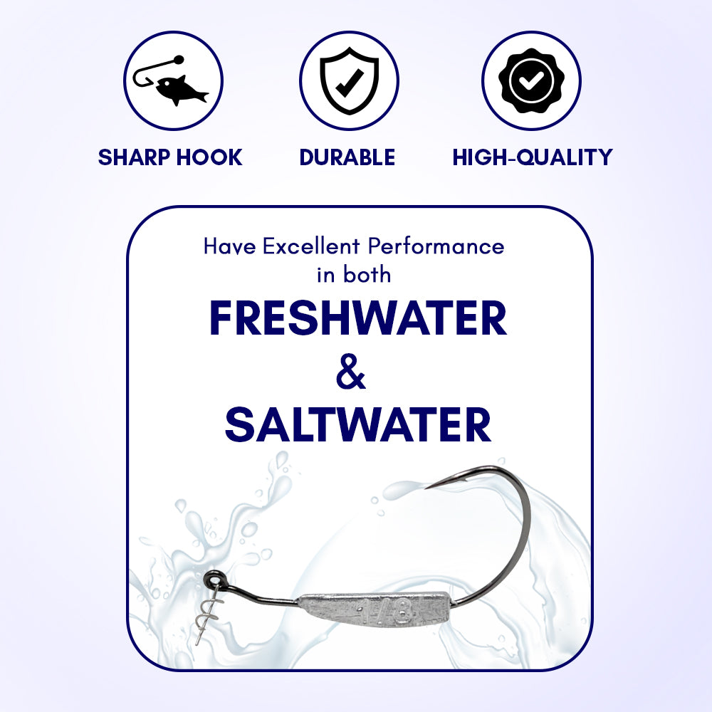 Reaction Tackle Lead Weighted Swimbait Hooks (10-PACK) - Tampa Home & Garden Store