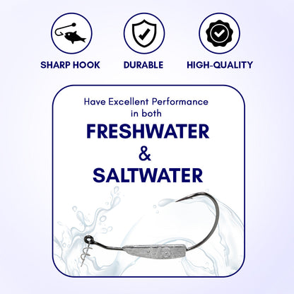 Reaction Tackle Lead Weighted Swimbait Hooks (10-PACK) - Tampa Home & Garden Store