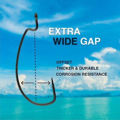 Reaction Tackle Offset EWG Worm Hooks (25-Pack) - Tampa Home & Garden Store