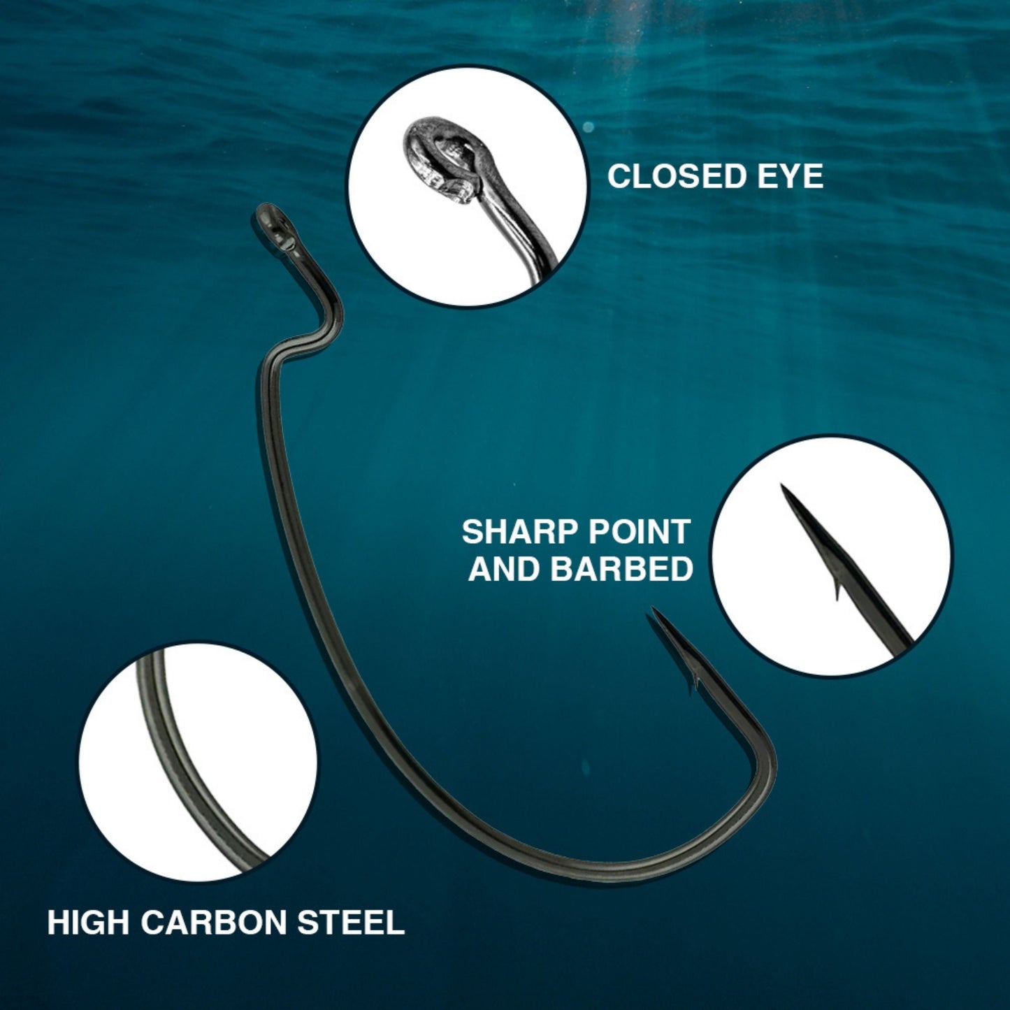 Reaction Tackle Offset EWG Worm Hooks (25-Pack) - Tampa Home & Garden Store