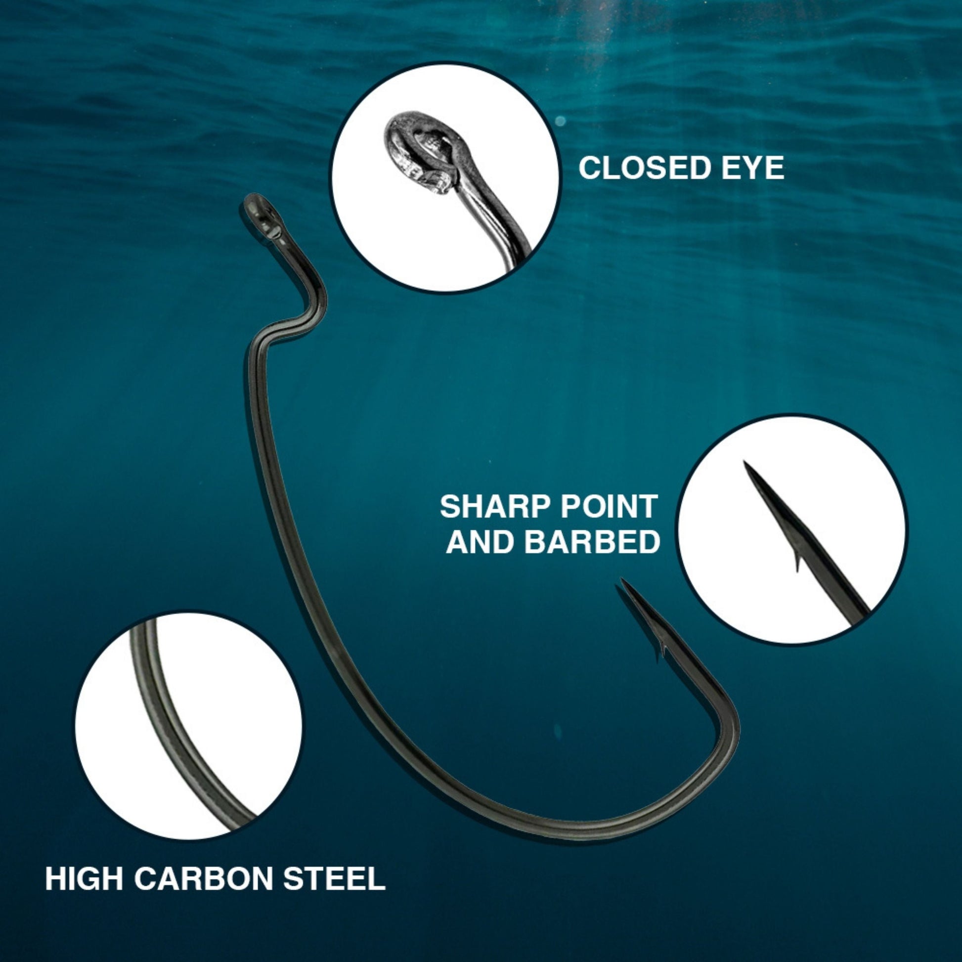 Reaction Tackle Offset EWG Worm Hooks (25-Pack) - Tampa Home & Garden Store
