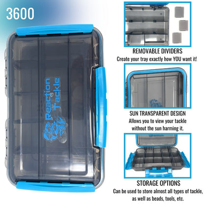 Reaction Tackle Premium Tackle Tray- High Performance and Waterproof with 3 Resilient Clips - Tampa Home & Garden Store