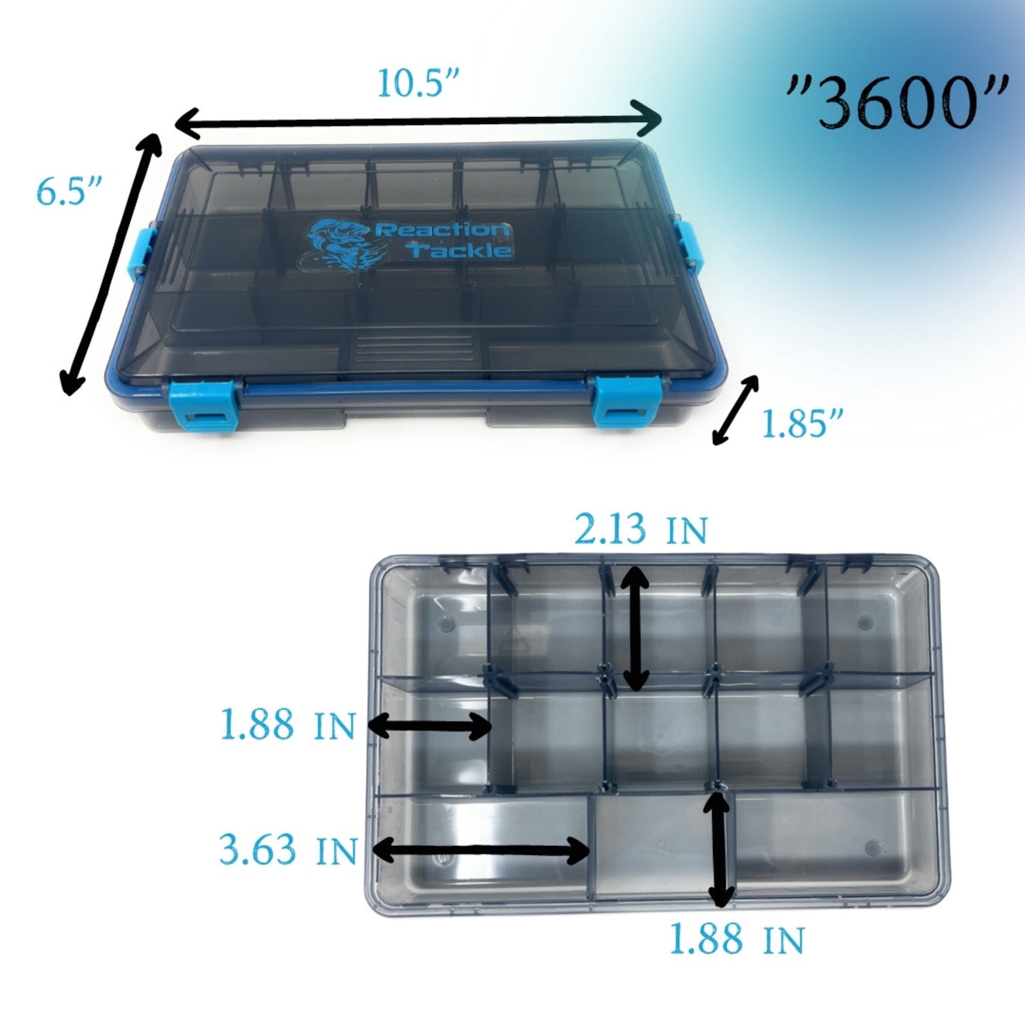 Reaction Tackle Standard Tackle Tray- Sturdy and Waterproof with 4 Reliable Clips - Tampa Home & Garden Store