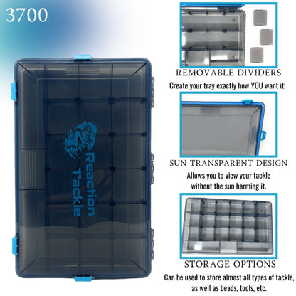 Reaction Tackle Standard Tackle Tray- Sturdy and Waterproof with 4 Reliable Clips - Tampa Home & Garden Store